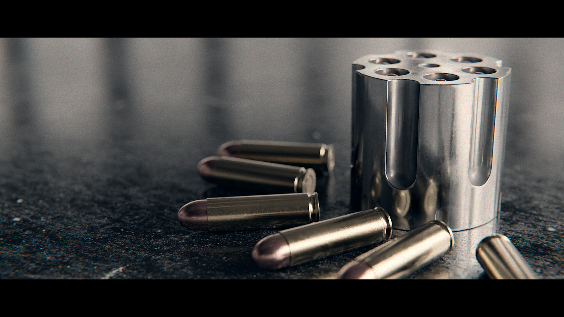 blender render gun barrel and bullets