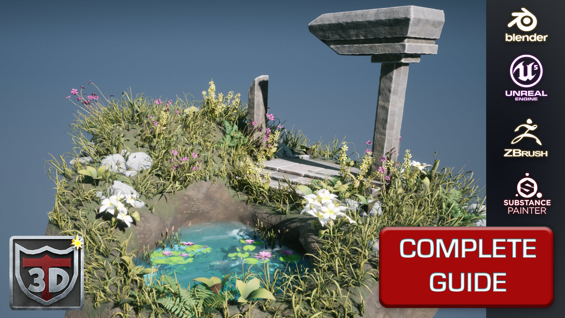 This pack contains all of the foliage you see in the thumbnail and video tutorial that can be found on YouTube. This is the .blend file that contains everything we created in our YouTube video. This pack also contains all of the Unreal Engine 5 texture maps so you can build your project with these assets. We have also included in this pack the Unreal Engine complete project.