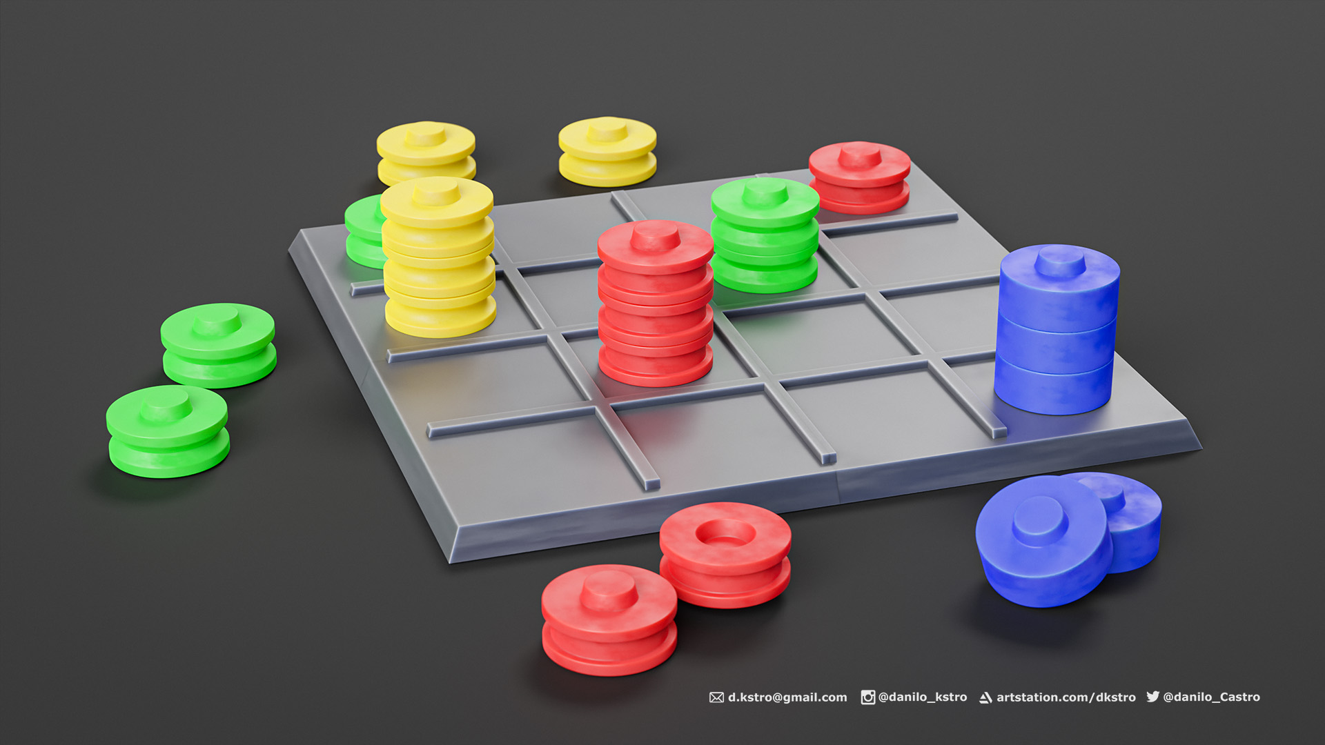 1pc Tic Tac Toe Strategy Board Game