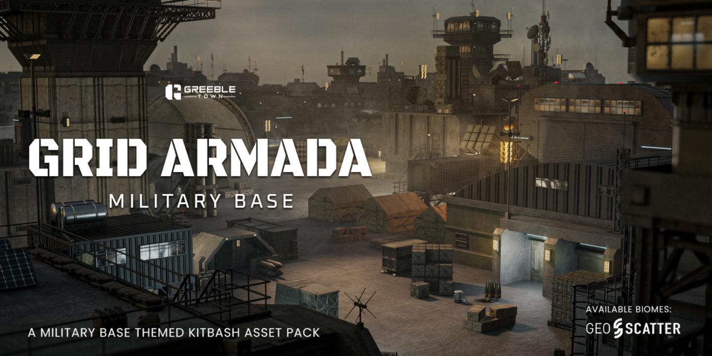 Grid Armada Military Base Military Structures Kitbash Greeble